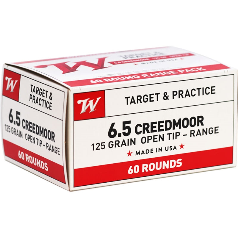 Winchester Super-Target 6.5 Creedmoor Ammo 125 Grain Open Tip Range 240 Rounds Value Pack