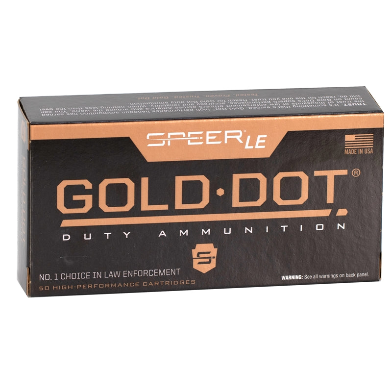 Speer Gold Dot LE Duty 9mm Luger Ammunition 147 Grain Jacketed Hollow Point