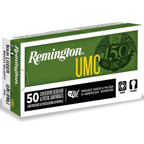 Remington UMC 9mm Luger Ammunition 124 Grain Full Metal Jacket Case of 1000