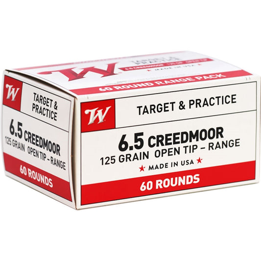 Winchester Super-Target 6.5 Creedmoor Ammo 125 Grain Open Tip Range 240 Rounds Value Pack
