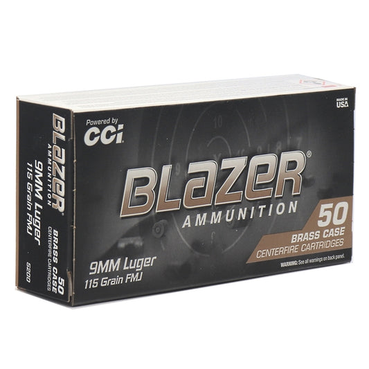 CCI Blazer Brass 9mm Luger Ammunition 115 Grain Full Metal Jacket 1000rds