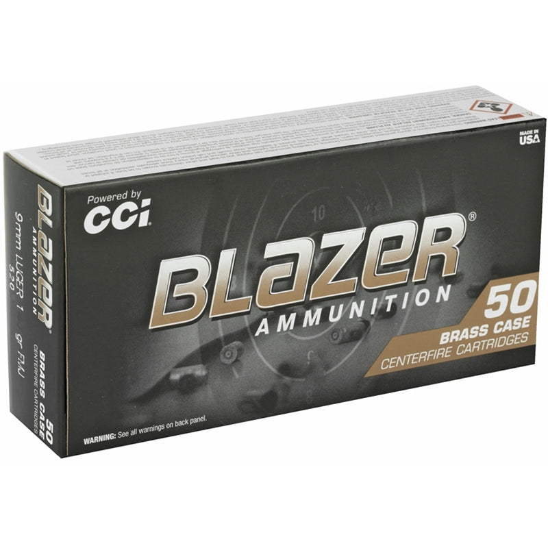 CCI Blazer Brass 9mm Luger Ammunition 124 Grain Full Metal Jacket Case of 1000