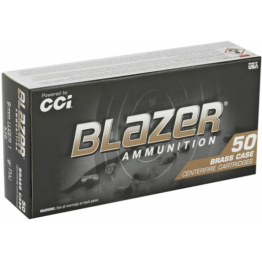 CCI Blazer Brass 9mm Luger Ammunition 124 Grain Full Metal Jacket Case of 1000