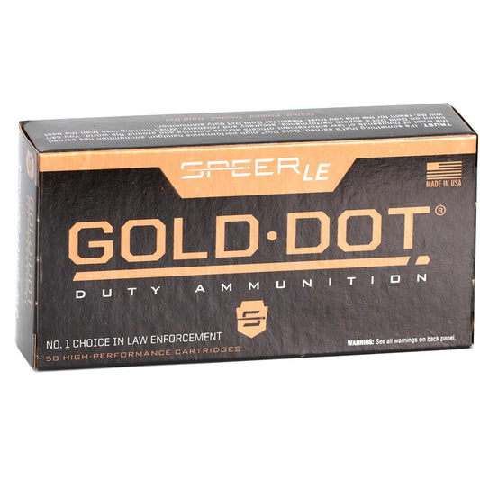 Speer Gold Dot LE Duty 9mm Luger Ammunition 124 Grain Jacketed Hollow Point