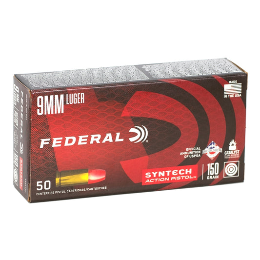 Federal Syntech 9mm Luger Ammo 150 Grain Total Synthetic Jacket