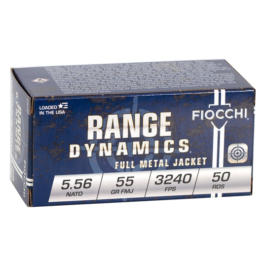 Fiocchi Range Dynamics 5.56mm NATO M193 Ammo 55 Grain FMJBT Case of 1000