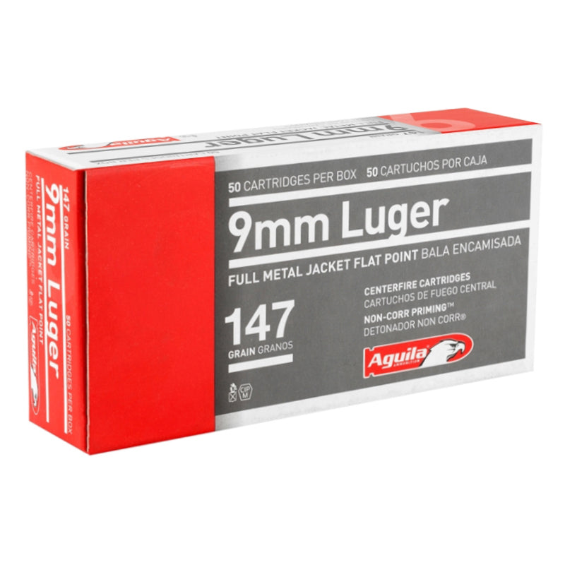 Aguila 9mm Luger Ammunition 147 Grain Full Metal Jacket Flat Point Case of 1000