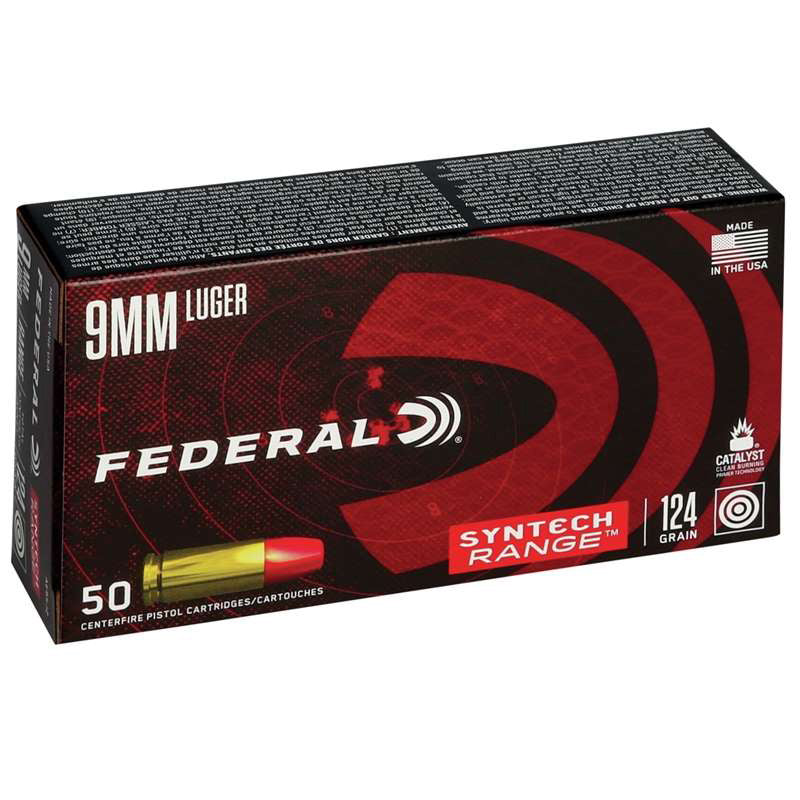 Federal Syntech 9mm Luger Ammo 124 Grain Total Synthetic Jacket Case of 1000