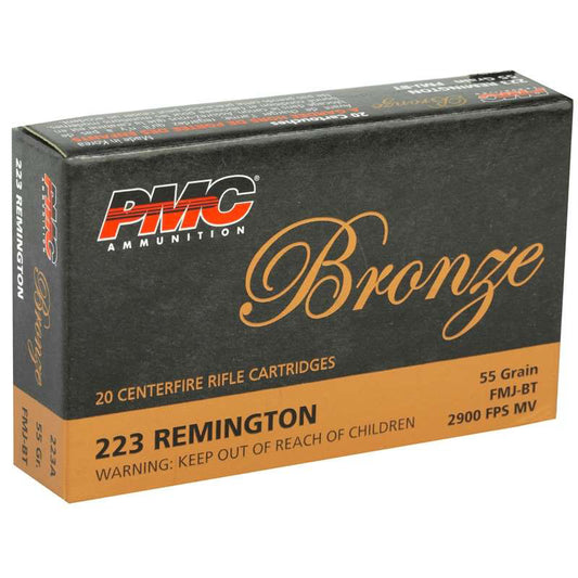 PMC Bronze 223 Remington Ammunition 55 Grain Full Metal Jacket Case of 1000