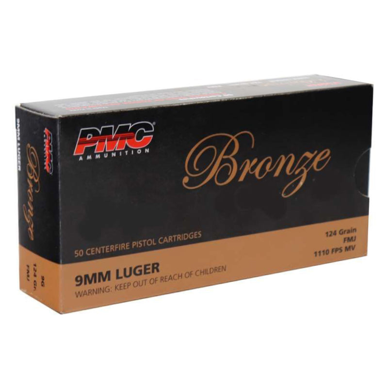 PMC Bronze 9mm Luger Ammunition 124 Grain Full Metal Jacket Case of 1000
